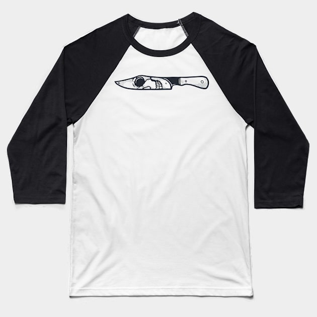 Knife Skull Artwork Baseball T-Shirt by Merchsides